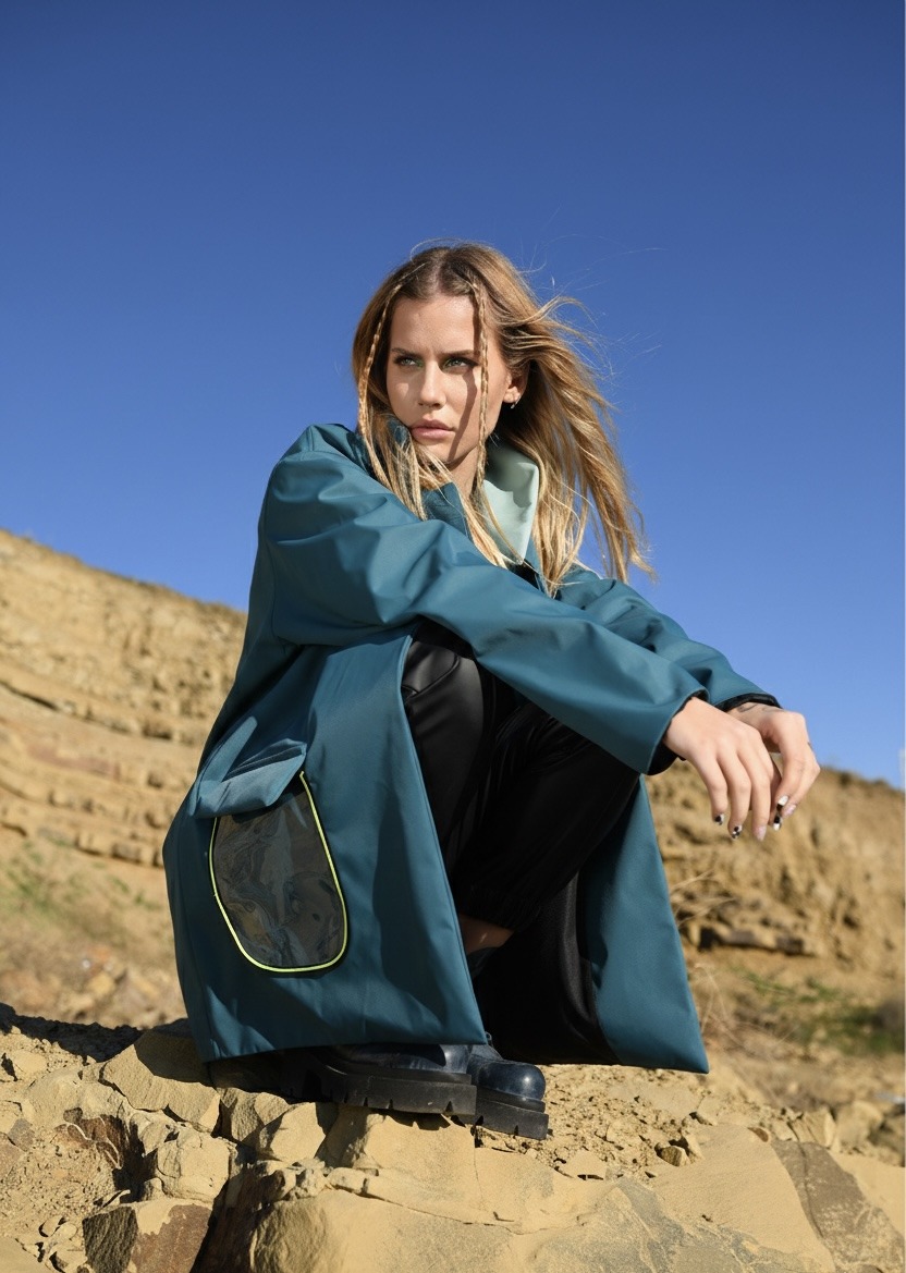 ეკოტყავის ქურთუკი პრინტით